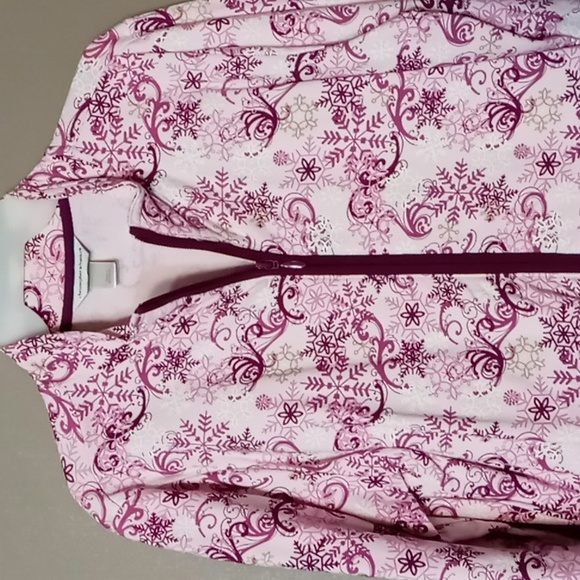 Christopher & Banks Full Zip Purple Snowflake "Shacket" Size L - Picture 3 of 6
